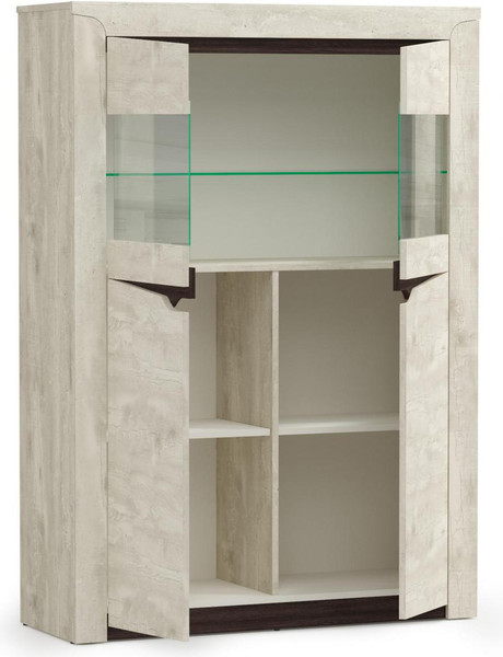 Изображение товара Шкаф с витриной Олмеко Лючия 33.15 (бетон пайн белый/венге/белый)