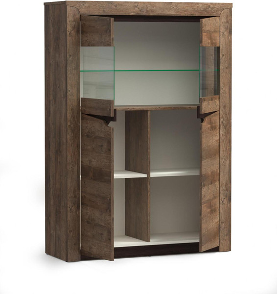 Изображение товара Шкаф с витриной Олмеко Лючия 33.15 (кейптаун/венге/белый)