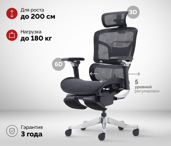 Изображение товара Кресло офисное Sparx Evil FT FX-27 Evil FT (черный)