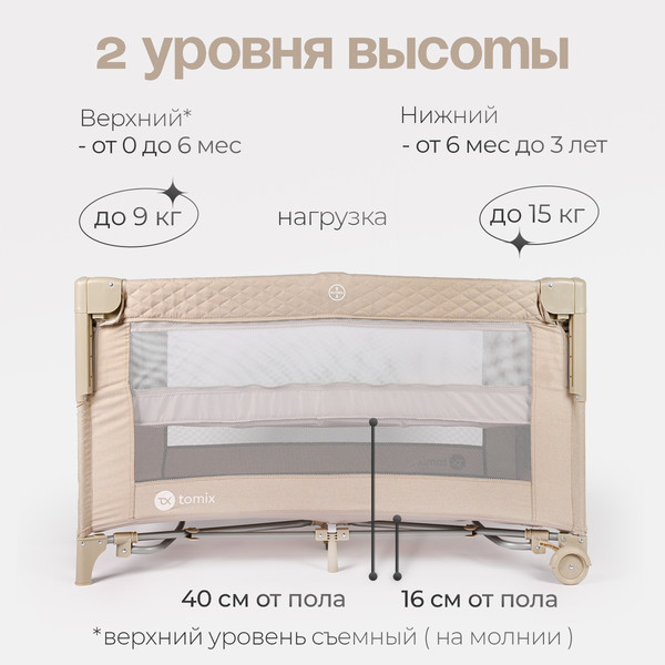 Изображение товара Кровать-манеж Tomix Born Plus / P9070PLUS (Beige)