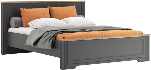 Изображение товара Двуспальная кровать Black Red White Jasmin LOZ160х200 М (графит/дуб артизан/графит)