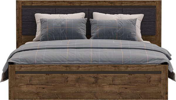 Изображение товара Двуспальная кровать Black Red White Kada S404-LOZ160х200 с мягким элементом Д (дуб April/дуб April)