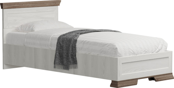 Изображение товара Односпальная кровать Black Red White Marselle LOZ90х200 Д (ясень снежный/дуб сонома темный/ясень снежный)