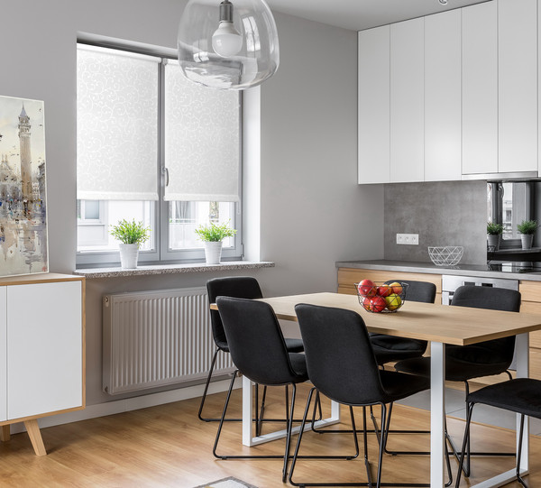 Изображение товара Рулонная штора Delfa Сантайм Жаккард Прима СРШ-03Д8118 (130x170, белый)