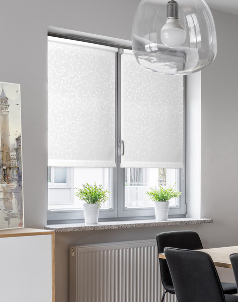 Изображение товара Рулонная штора Delfa Сантайм Жаккард Прима СРШ-03Д8118 (180x170, белый)