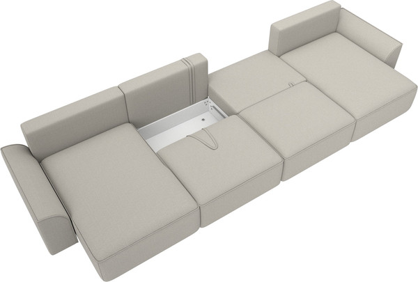 Изображение товара Диван П-образный Лига Диванов Лига-048 / 128339 (рогожка амур бежевый)