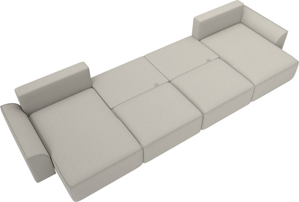 Изображение товара Диван П-образный Лига Диванов Лига-048 / 128339 (рогожка амур бежевый)