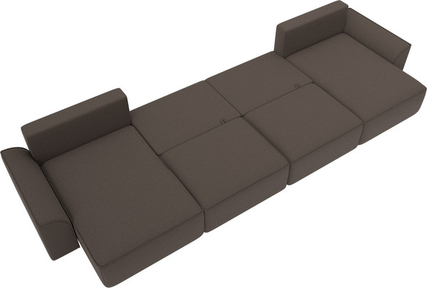 Изображение товара Диван П-образный Лига Диванов Лига-048 лонг / 128340 (рогожка амур коричневый)