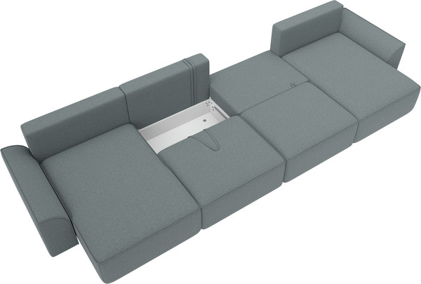 Изображение товара Диван П-образный Лига Диванов Лига-048 лонг / 128341 (рогожка амур серый)