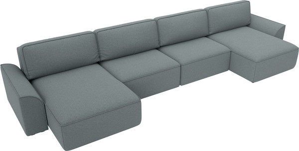 Изображение товара Диван П-образный Лига Диванов Лига-048 лонг / 128341 (рогожка амур серый)