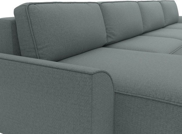 Изображение товара Диван П-образный Лига Диванов Лига-048 лонг / 128341 (рогожка амур серый)