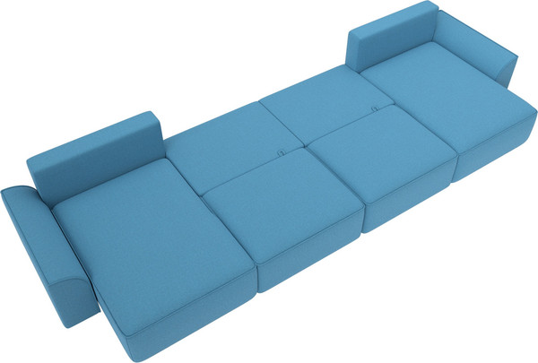 Изображение товара Диван П-образный Лига Диванов Лига-048 лонг / 128342 (рогожка амур голубой)