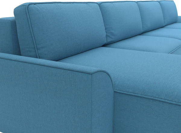 Изображение товара Диван П-образный Лига Диванов Лига-048 лонг / 128342 (рогожка амур голубой)