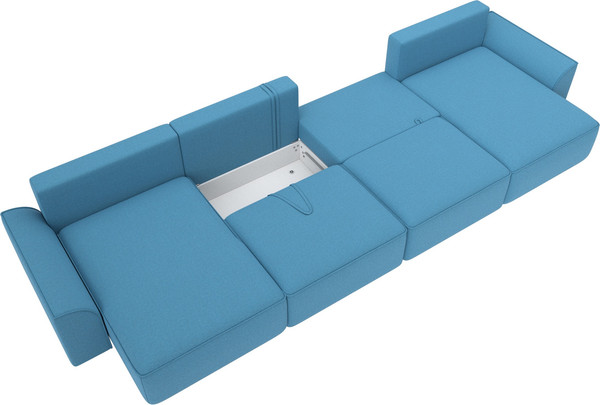 Изображение товара Диван П-образный Лига Диванов Лига-048 лонг / 128342 (рогожка амур голубой)