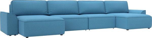 Изображение товара Диван П-образный Лига Диванов Лига-048 лонг / 128342 (рогожка амур голубой)