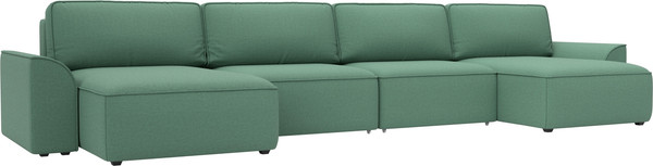 Изображение товара Диван П-образный Лига Диванов Лига-048 лонг / 128343 (рогожка амур зеленый)