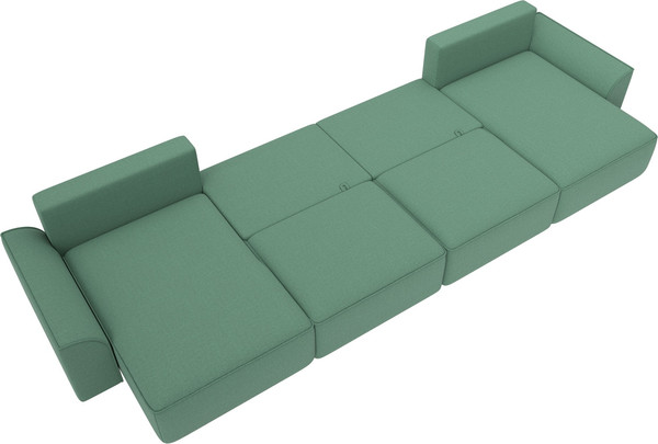 Изображение товара Диван П-образный Лига Диванов Лига-048 лонг / 128343 (рогожка амур зеленый)
