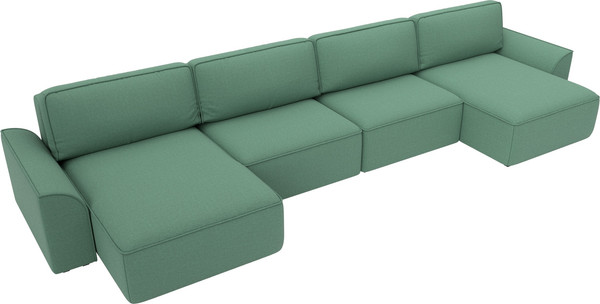 Изображение товара Диван П-образный Лига Диванов Лига-048 лонг / 128343 (рогожка амур зеленый)