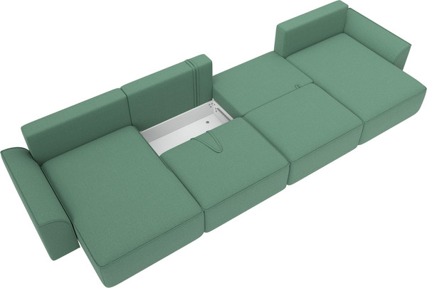Изображение товара Диван П-образный Лига Диванов Лига-048 лонг / 128343 (рогожка амур зеленый)