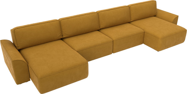 Изображение товара Диван П-образный Лига Диванов Лига-048 лонг / 128344 (велюр желтый)