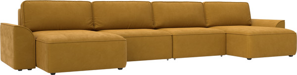 Изображение товара Диван П-образный Лига Диванов Лига-048 лонг / 128344 (велюр желтый)
