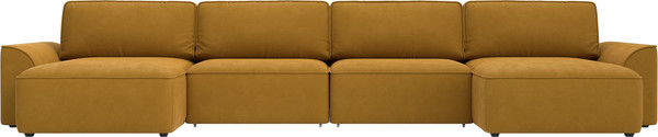 Изображение товара Диван П-образный Лига Диванов Лига-048 лонг / 128344 (велюр желтый)