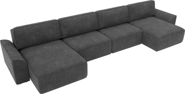Изображение товара Диван П-образный Лига Диванов Лига-048 лонг / 128345 (велюр темно-серый)