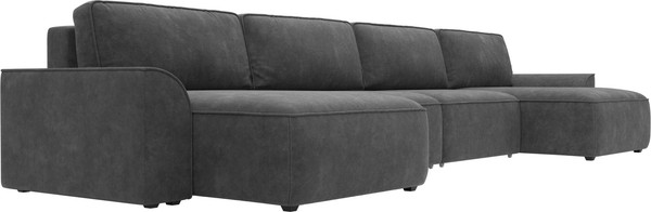 Изображение товара Диван П-образный Лига Диванов Лига-048 лонг / 128345 (велюр темно-серый)