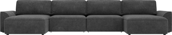 Изображение товара Диван П-образный Лига Диванов Лига-048 лонг / 128345 (велюр темно-серый)