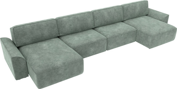 Изображение товара Диван П-образный Лига Диванов Лига-048 лонг / 128346 (велюр зеленый)