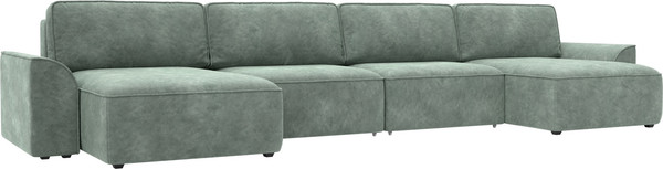 Изображение товара Диван П-образный Лига Диванов Лига-048 лонг / 128346 (велюр зеленый)