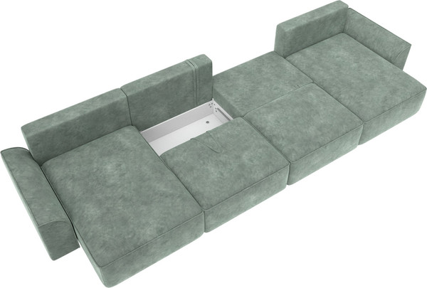 Изображение товара Диван П-образный Лига Диванов Лига-048 лонг / 128346 (велюр зеленый)