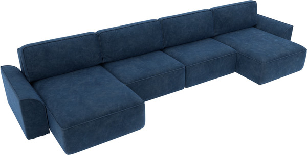 Изображение товара Диван П-образный Лига Диванов Лига-048 лонг / 128347 (велюр синий)