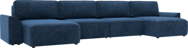 Изображение товара Диван П-образный Лига Диванов Лига-048 лонг / 128347 (велюр синий)
