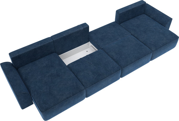 Изображение товара Диван П-образный Лига Диванов Лига-048 лонг / 128347 (велюр синий)