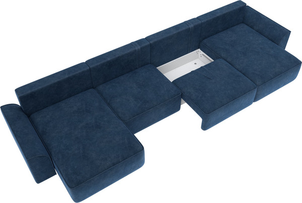 Изображение товара Диван П-образный Лига Диванов Лига-048 лонг / 128347 (велюр синий)