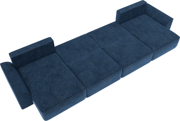 Изображение товара Диван П-образный Лига Диванов Лига-048 лонг / 128347 (велюр синий)