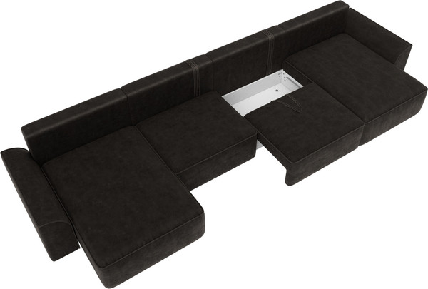 Изображение товара Диван П-образный Лига Диванов Лига-048 лонг / 128348 (велюр коричневый)