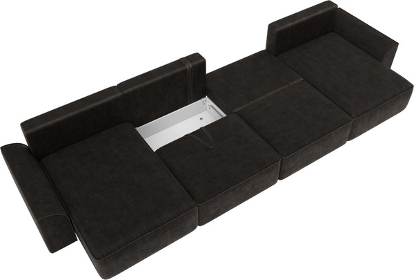 Изображение товара Диван П-образный Лига Диванов Лига-048 лонг / 128348 (велюр коричневый)