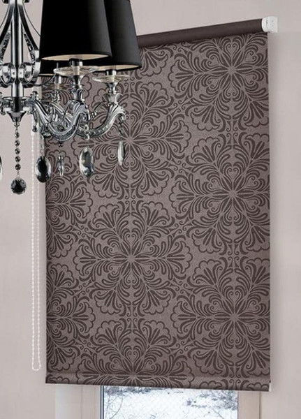 Изображение товара Рулонная штора Delfa Сантайм Металлик Принт СРШ-03Д 7592 (180x170, шоколад)