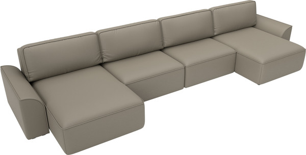 Изображение товара Диван П-образный Лига Диванов Лига-048 лонг / 128349 (экокожа бежевый)