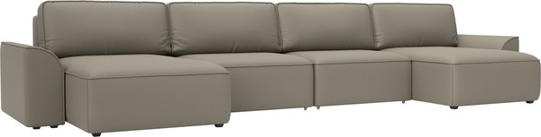 Изображение товара Диван П-образный Лига Диванов Лига-048 лонг / 128349 (экокожа бежевый)