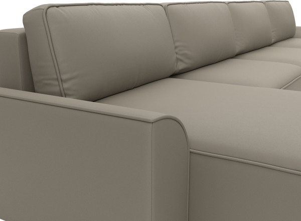 Изображение товара Диван П-образный Лига Диванов Лига-048 лонг / 128349 (экокожа бежевый)