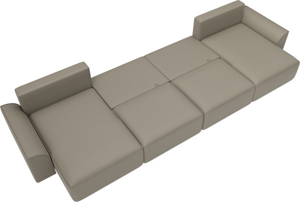 Изображение товара Диван П-образный Лига Диванов Лига-048 лонг / 128349 (экокожа бежевый)