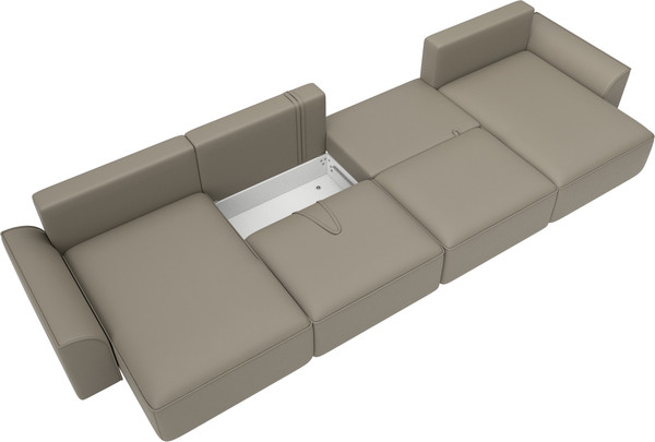 Изображение товара Диван П-образный Лига Диванов Лига-048 лонг / 128349 (экокожа бежевый)