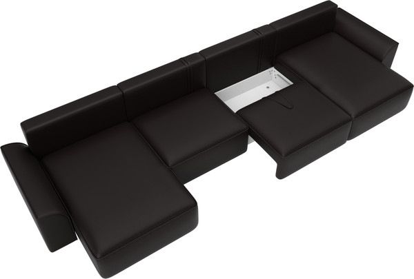 Изображение товара Диван П-образный Лига Диванов Лига-048 лонг / 128350 (экокожа коричневый)