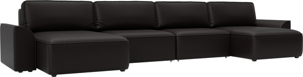 Изображение товара Диван П-образный Лига Диванов Лига-048 лонг / 128350 (экокожа коричневый)