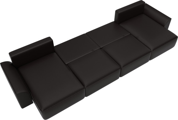 Изображение товара Диван П-образный Лига Диванов Лига-048 лонг / 128350 (экокожа коричневый)