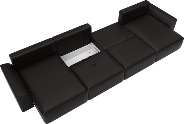 Изображение товара Диван П-образный Лига Диванов Лига-048 лонг / 128350 (экокожа коричневый)