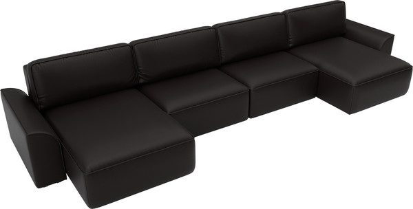 Изображение товара Диван П-образный Лига Диванов Лига-048 лонг / 128350 (экокожа коричневый)